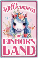 Blechschild für Einhorn Fans, Kinderzimmer Schild...