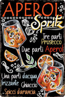 Blechschild für Aperol Liebhaber  - Rezept auf...