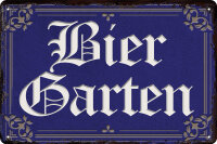 Blechschild für Bier Liebhaber  - Biergarten Blau...