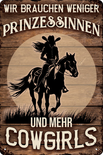 Blechschild für Pferde Fans - Cowgirls (wetterfest)