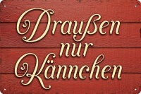 Blechschild mit lustigem Spruch – Draußen nur...