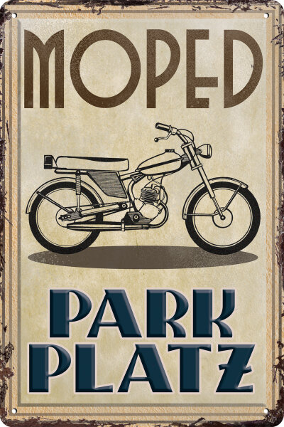 Blechschild, Warnschild, Parkplatz Schild - Moped (wetterfest)