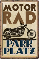 Blechschild, Warnschild, Parkplatz Schild - Motorrad...