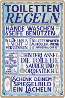 Blechschild für das Badezimmer und die Toilette -...