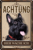 Blechschild für Hunde Fans: Achtung hier wache ich...