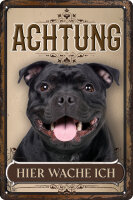 Blechschild für Hunde Fans: Achtung hier wache ich...