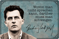 Blechschild mit Aphorismus für Ludwig Wittgenstein Fans