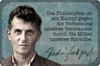 Blechschild mit Aphorismus für Ludwig Wittgenstein Fans