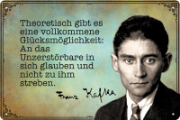 Blechschild mit Aphorismus für Franz Kafka Fans