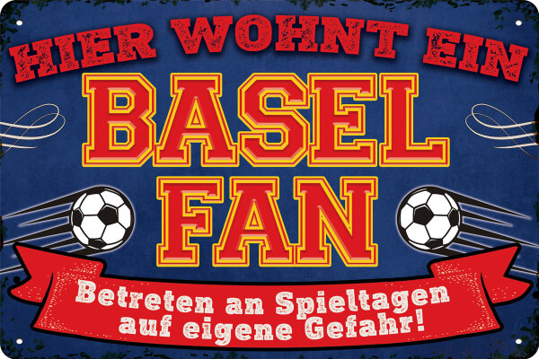 Blechschild für Fussball Fans - Retro Fan Artikel (Basel)