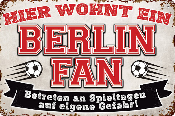 Blechschild für Fussball Fans - Retro Fan Artikel (Berlin)