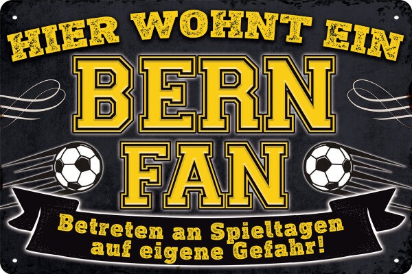 Blechschild für Fussball Fans - Retro Fan Artikel (Bern)