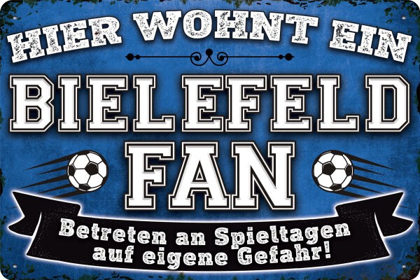 Blechschild für Fussball Fans - Retro Fan Artikel (Bielefeld)