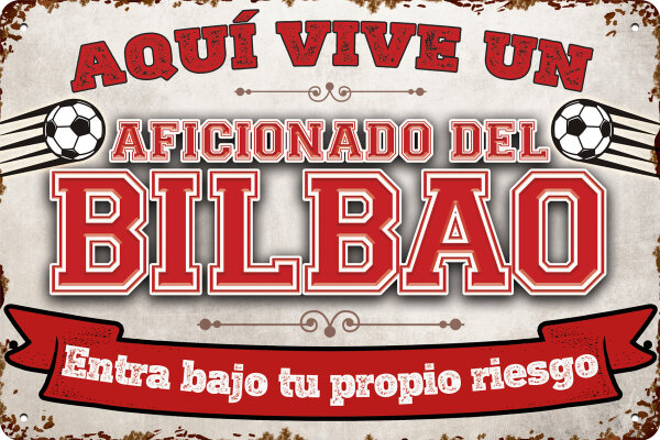 Blechschild für Fussball Fans - Retro Fan Artikel (Bilbao)