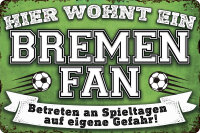 Blechschild für Fussball Fans - Retro Fan Artikel...