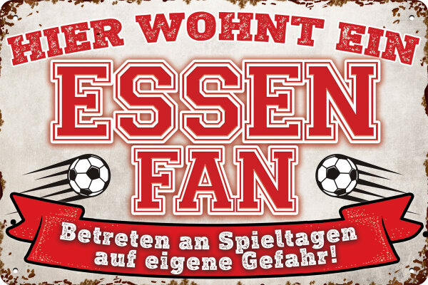 Blechschild für Fussball Fans - Retro Fan Artikel (Essen)