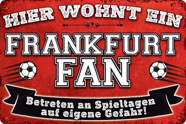 Blechschild für Fussball Fans - Retro Fan Artikel (Frankfurt)