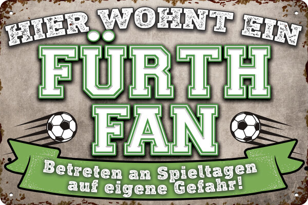 Blechschild für Fussball Fans - Retro Fan Artikel (Fürth)