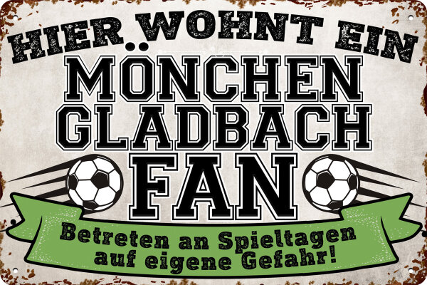 Blechschild für Fussball Fans - Retro Fan Artikel (Mönchengladbach)