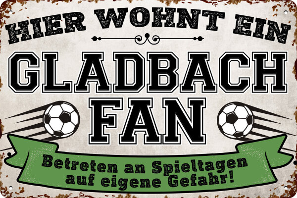 Blechschild für Fussball Fans - Retro Fan Artikel (Gladbach)