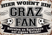 Blechschild für Fussball Fans - Retro Fan Artikel...