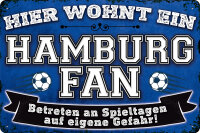 Blechschild für Fussball Fans - Retro Fan Artikel...