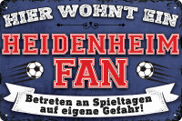 Blechschild für Fussball Fans - Retro Fan Artikel...