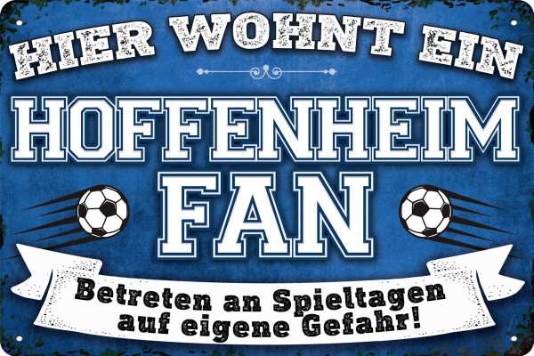 Blechschild für Fussball Fans - Retro Fan Artikel (Hoffenheim)