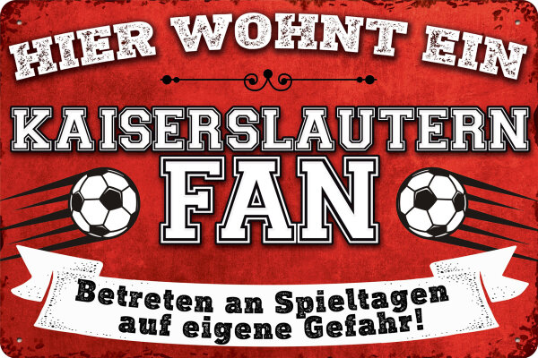 Blechschild für Fussball Fans - Retro Fan Artikel (Kaiserslautern)