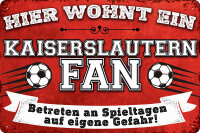 Blechschild für Fussball Fans - Retro Fan Artikel...