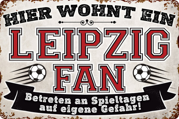 Blechschild für Fussball Fans - Retro Fan Artikel (Leipzig)