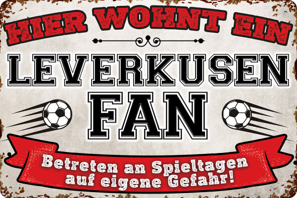 Blechschild für Fussball Fans - Retro Fan Artikel (Leverkusen)