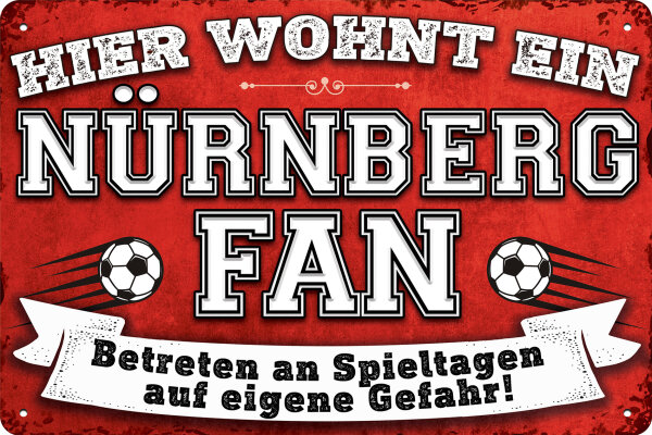 Blechschild für Fussball Fans - Retro Fan Artikel (Nürnberg)