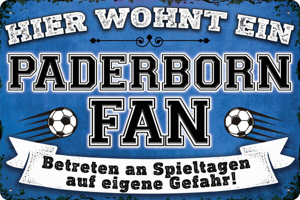 Blechschild für Fussball Fans - Retro Fan Artikel (Paderborn)