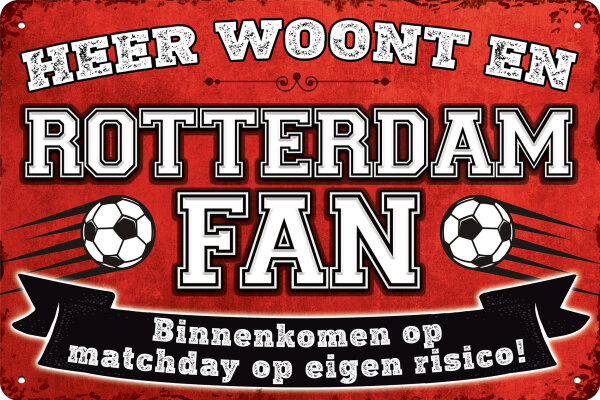 Blechschild für Fussball Fans - Retro Fan Artikel (Rotterdam)