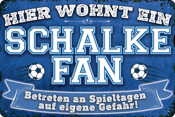 Blechschild für Fussball Fans - Retro Fan Artikel (Schalke)