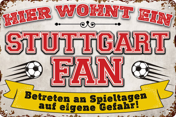 Blechschild für Fussball Fans - Retro Fan Artikel (Stuttgart)