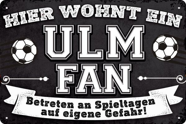 Blechschild für Fussball Fans - Retro Fan Artikel (Ulm)