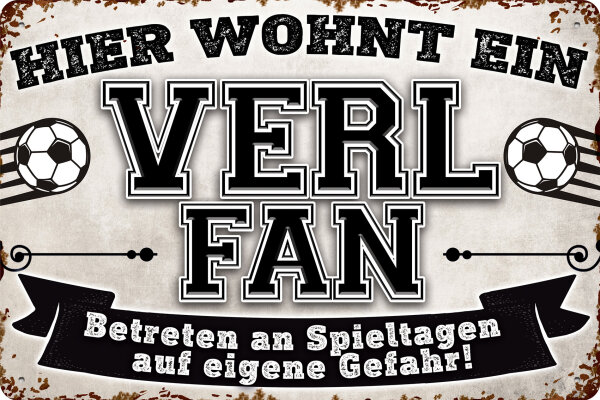 Blechschild für Fussball Fans - Retro Fan Artikel (Verl)