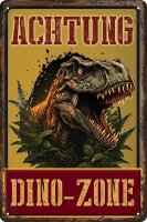 Blechschild f&uuml;r Dino Fans, Kinderzimmer Schild (Dino...