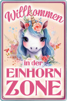 Blechschild für Einhorn Fans, Kinderzimmer Schild...