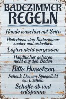 Blechschild f&uuml;r das Badezimmer und die Toilette -...