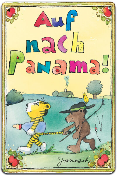Blechschild für Kinderbuch und Janosch Fans: Auf nach Panama!, 14 x 20 cm