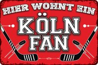 Blechschild für Eishockey Fans (Hier wohnt ein...