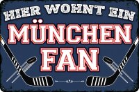 Blechschild für Eishockey Fans (Hier wohnt ein...