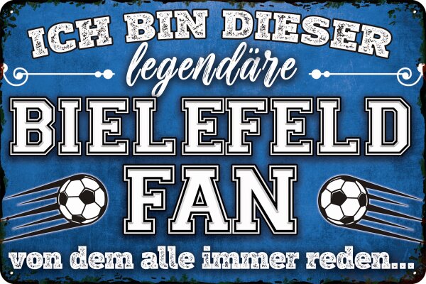 Blechschild für Fussball Fans - Retro Fan Artikel (Bielefeld)