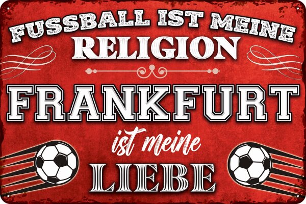 Blechschild für Fussball Fans - Retro Fan Artikel (Frankfurt)