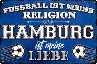 Blechschild für Fussball Fans - Retro Fan Artikel...