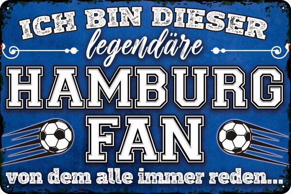 Blechschild für Fussball Fans - Retro Fan Artikel (Hamburg)