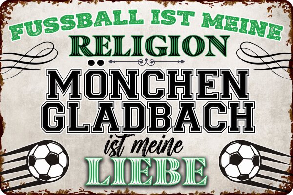 Blechschild für Fussball Fans - Retro Fan Artikel (Mönchengladbach)